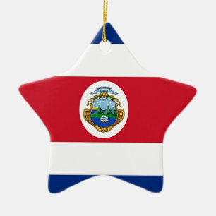 Flag of Costa Rica Ceramic Tree Decoration