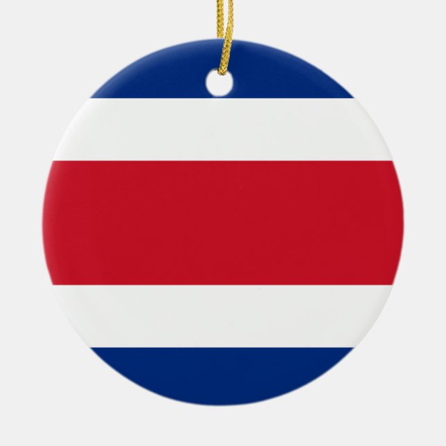 Flag of Costa Rica Ceramic Tree Decoration (Front)