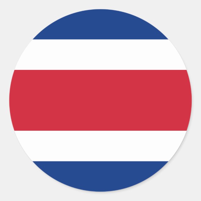 Flag of Costa Rica Classic Round Sticker (Front)