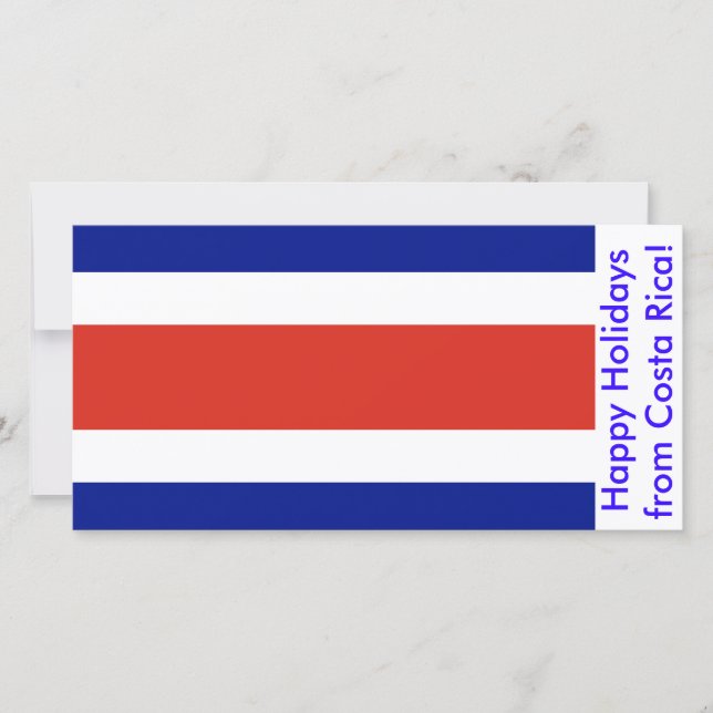 Flag of Costa Rica, Happy Holidays from Costa Rica Holiday Card (Front)
