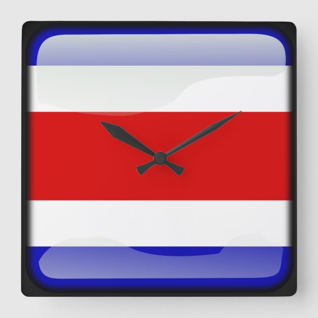 Flag of Costa Rica Square Wall Clock (Front)