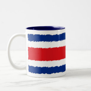 Flag of Costa Rica Two-Tone Coffee Mug