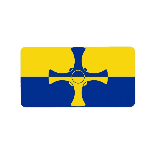 Flag of County Durham, England Labels (Front)