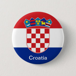 Flag of Croatia 6 Cm Round Badge