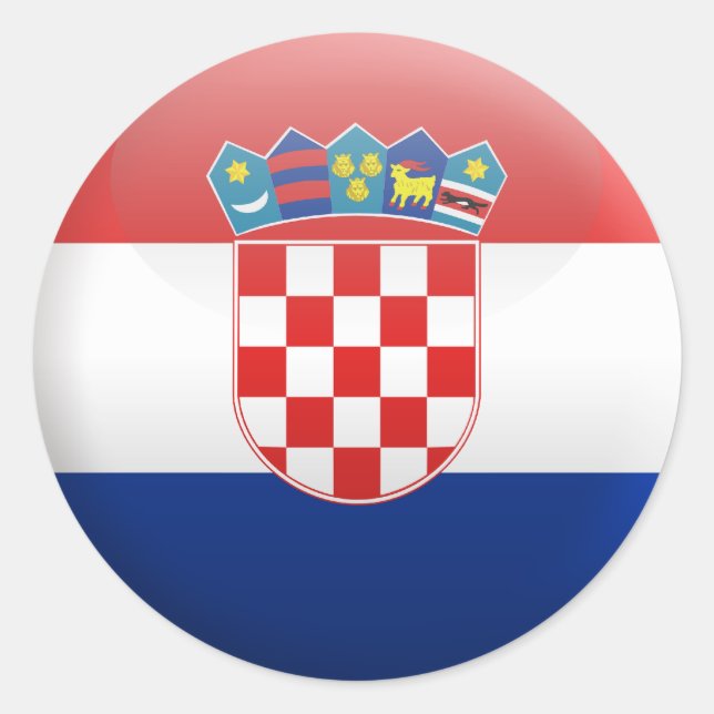 Flag of Croatia Classic Round Sticker (Front)