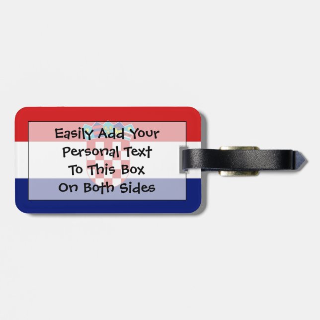 Flag of Croatia Easy ID Personal Luggage Tag (Back Horizontal)