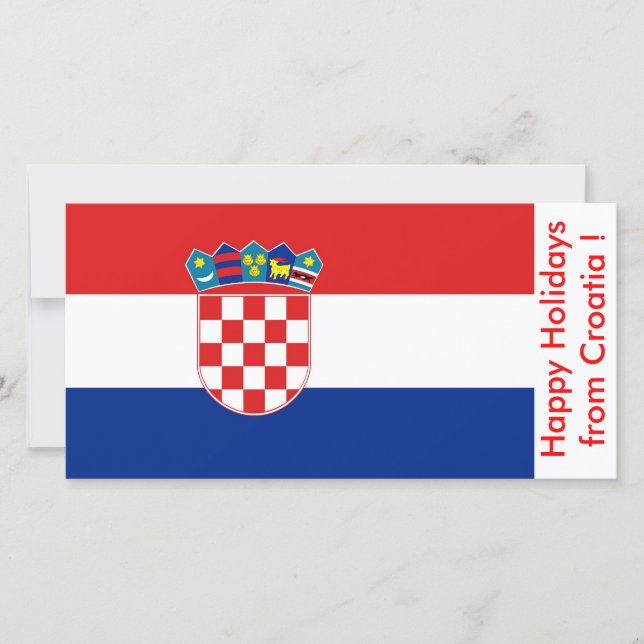 Flag of Croatia, Happy Holidays from Croatia Holiday Card (Front)