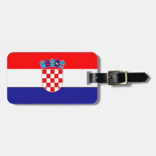 Flag of Croatia Luggage Tag w/ leather strap