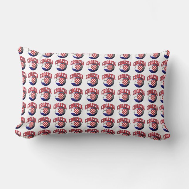 Flag of Croatia Soccer Ball Lumbar Cushion (Front)