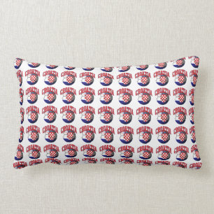 Flag of Croatia Soccer Ball Lumbar Cushion