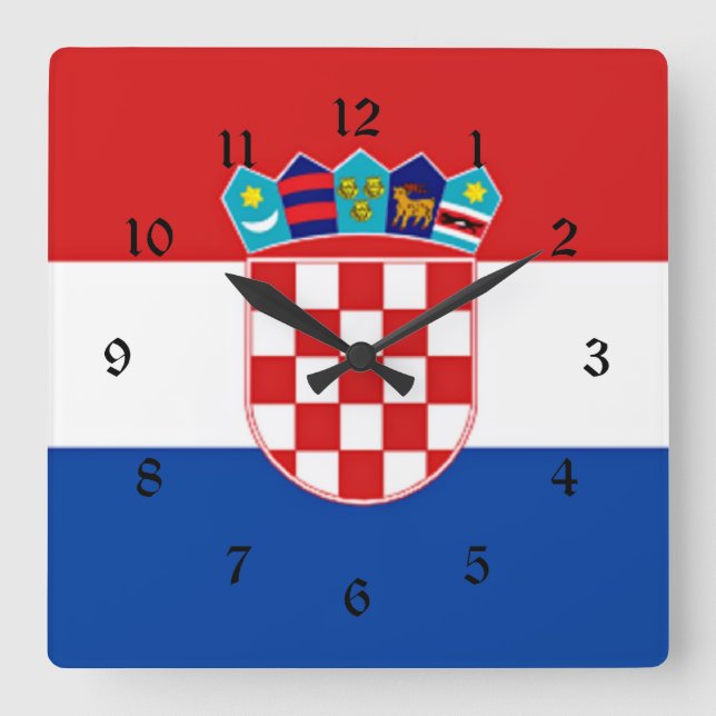 Flag of Croatia Square Wall Clock (Front)