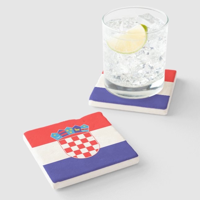 Flag of Croatia Stone Coaster (Side)
