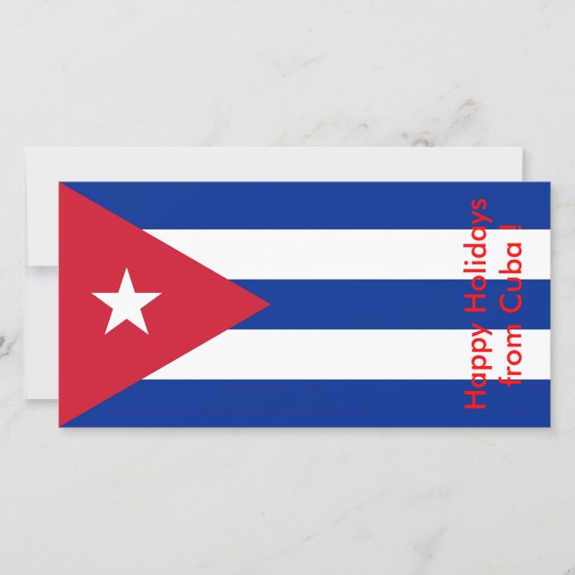 Flag of Cuba, Happy Holidays from Cuba Holiday Card (Front)