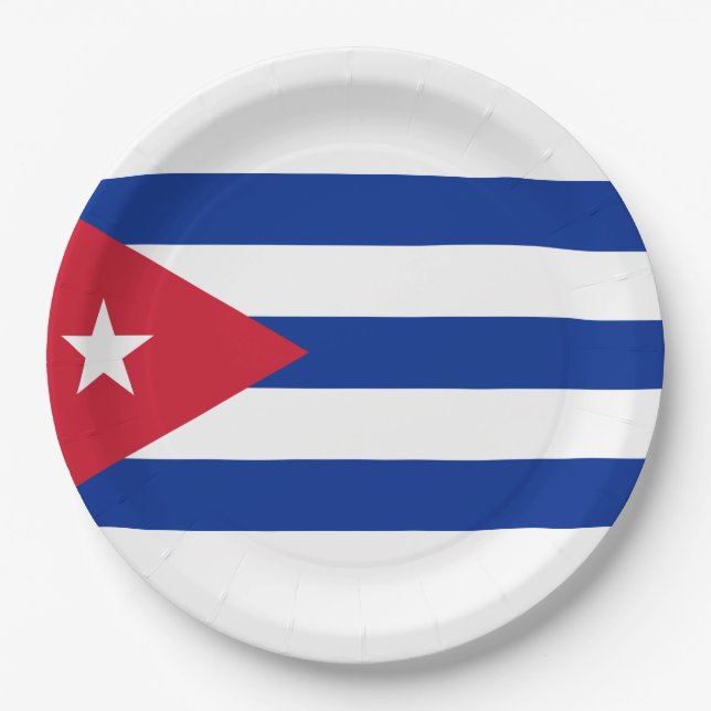 Flag of Cuba Paper Plate (Front)