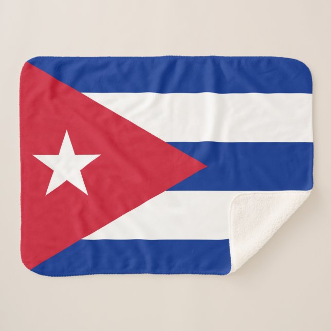 Flag of Cuba Sherpa Blanket (Front (Horizontal))