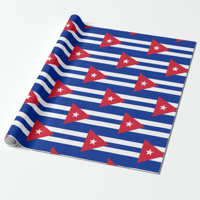 Flag of Cuba Wrapping Paper (Unrolled)
