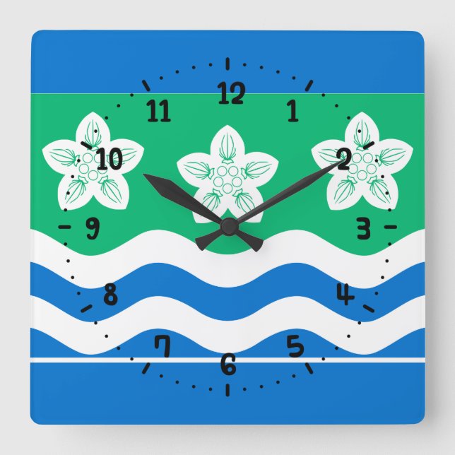 Flag of Cumberland Square Wall Clock (Front)