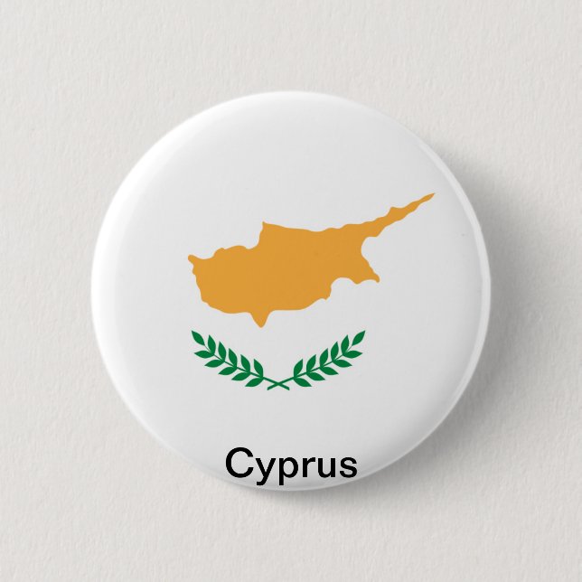 Flag of Cyprus 6 Cm Round Badge (Front)
