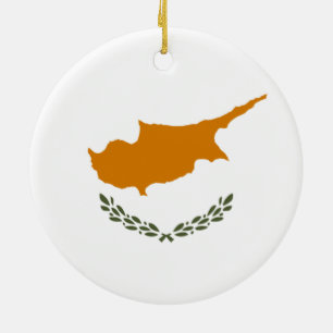 Flag of Cyprus (Greek Cypriot) Ceramic Tree Decoration