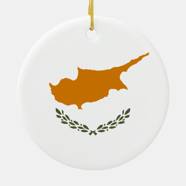 Flag of Cyprus (Greek Cypriot) Ceramic Tree Decoration (Back)