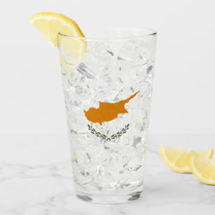 Flag of Cyprus (Greek Cypriot) Glass