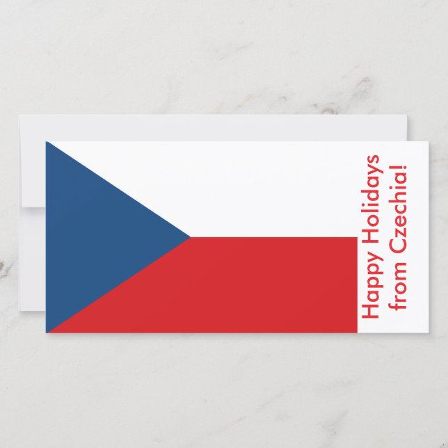 Flag of Czechia, Happy Holidays card from Czechia (Front)