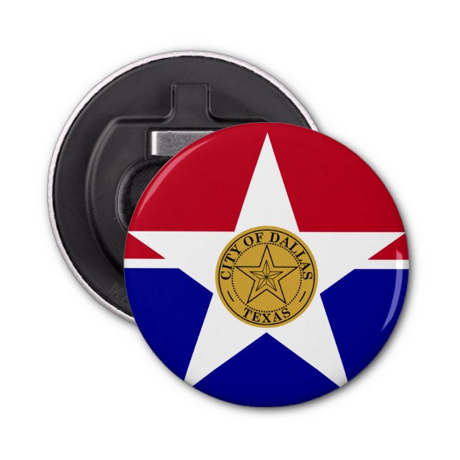 Flag of Dallas, Texas Bottle Opener (Front)