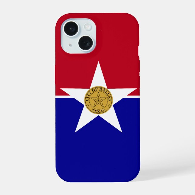 Flag of Dallas, Texas iPhone 15 Case (Back)