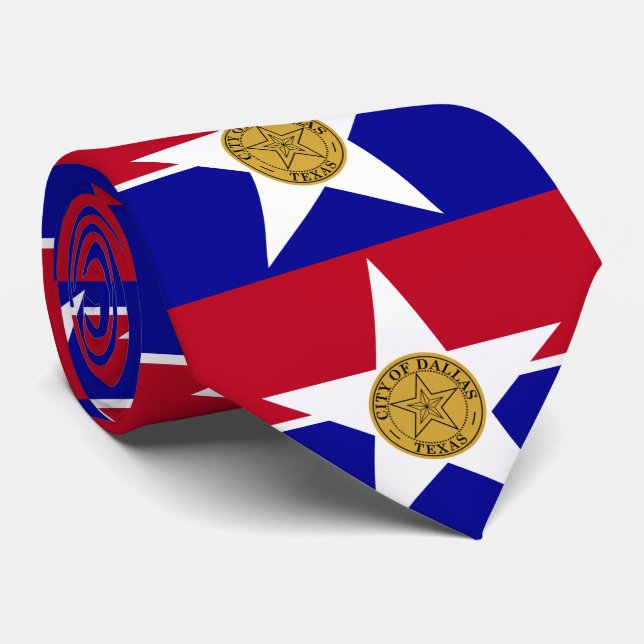 Flag of Dallas, Texas Neck Tie (Rolled)