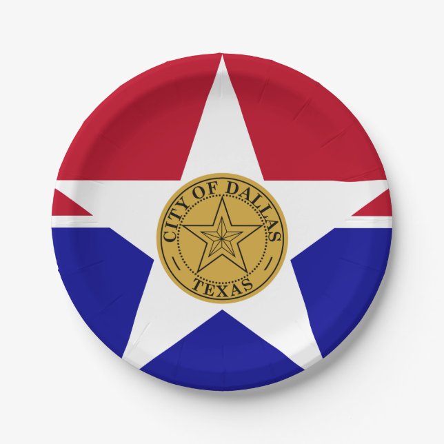 Flag of Dallas, Texas Paper Plates (Front)