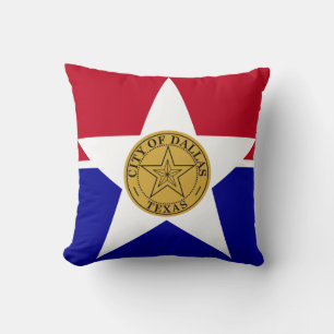 Flag of Dallas, Texas Throw Pillow