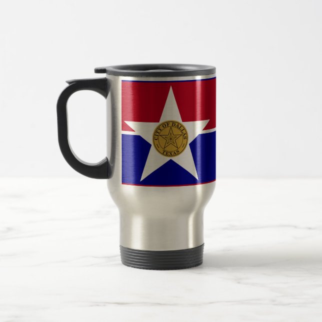 Flag of Dallas, Texas Travel Mug (Left)