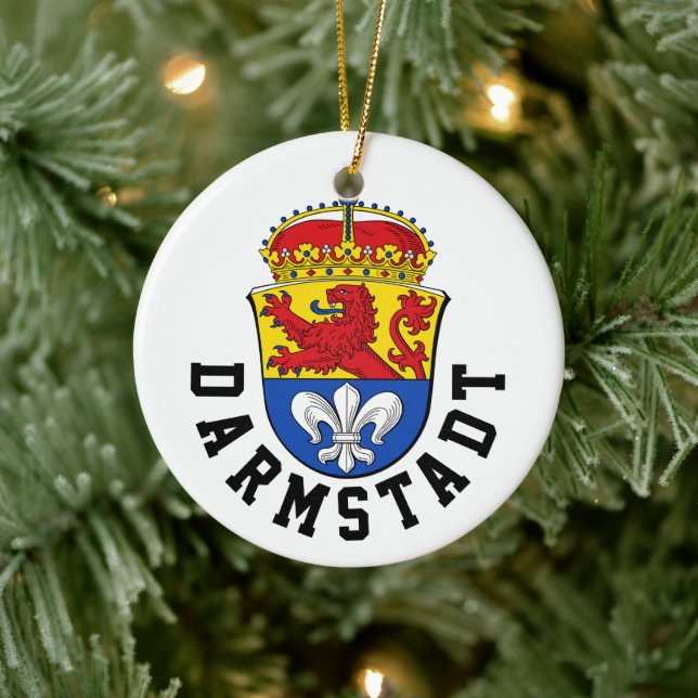 Flag of Darmstadt, Germany Ceramic Tree Decoration (Tree)
