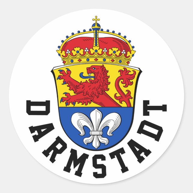 Flag of Darmstadt, Germany Classic Round Sticker (Front)