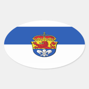 Flag of Darmstadt, Germany Oval Sticker