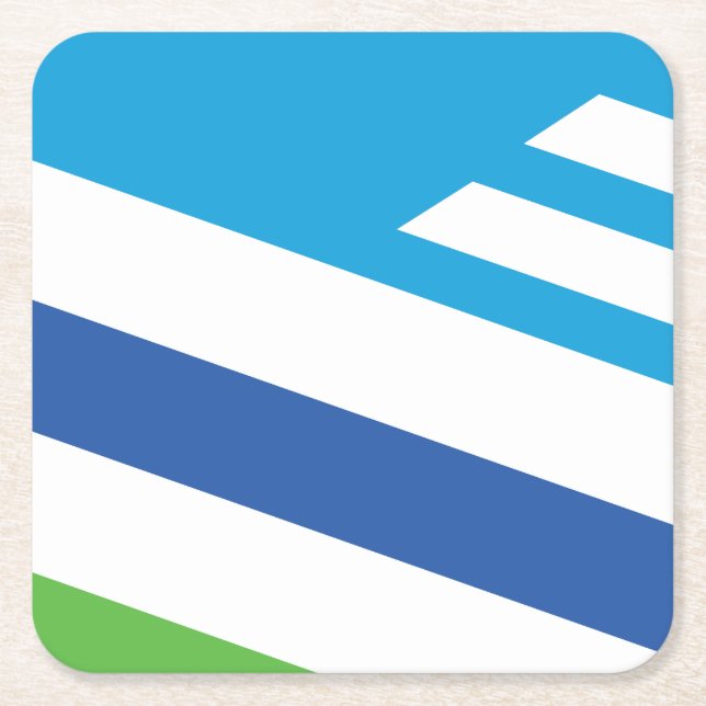 Flag of Dayton, Ohio Square Paper Coaster (Front)