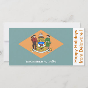 Flag of Delaware, Happy Holidays from U.S.A. Holiday Card