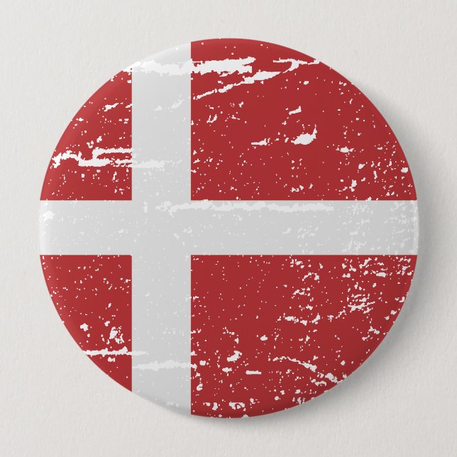 FLAG OF DENMARK 10 CM ROUND BADGE (Front)
