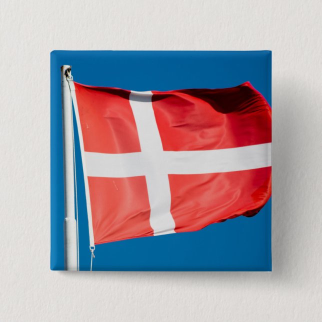 Flag of Denmark 15 Cm Square Badge (Front)