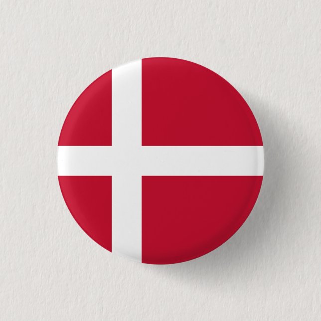 Flag of Denmark 3 Cm Round Badge (Front)