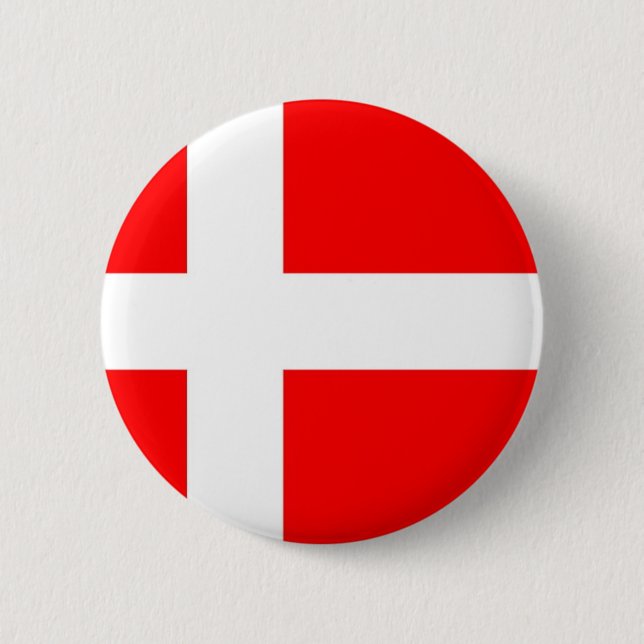 Flag of Denmark 6 Cm Round Badge (Front)