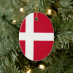Flag of Denmark Ceramic Tree Decoration<br><div class="desc">Flag of Denmark.</div>