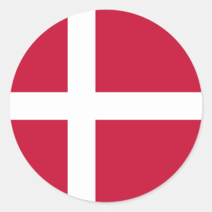 Flag of Denmark Classic Round Sticker