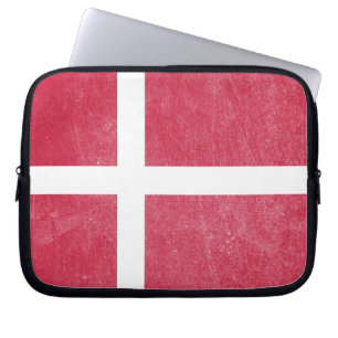 Flag of Denmark Grunge Laptop Sleeve