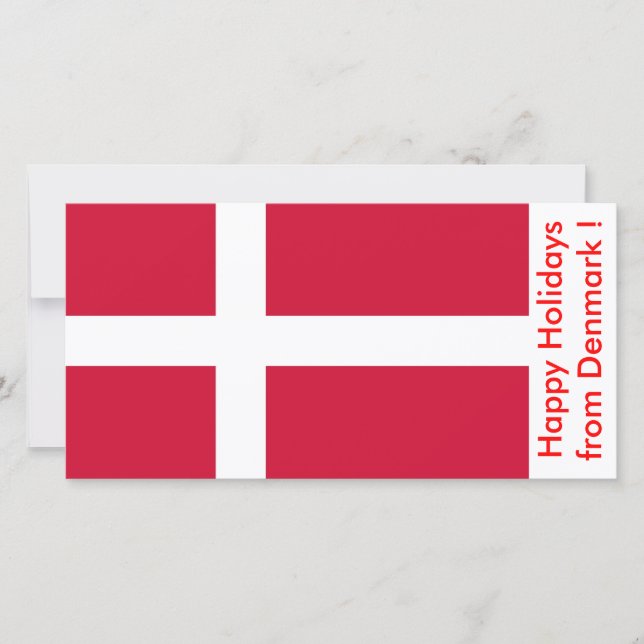 Flag of Denmark, Happy Holidays from Denmark Holiday Card (Front)