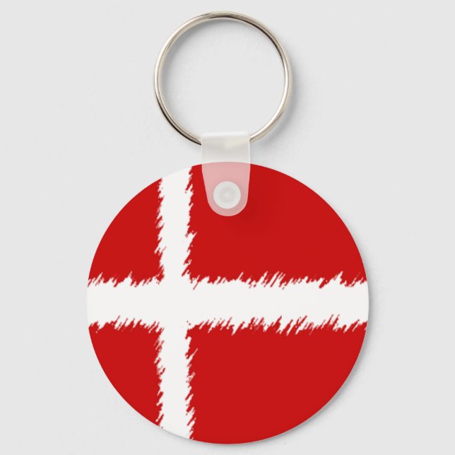 Flag of Denmark Key Ring (Front)