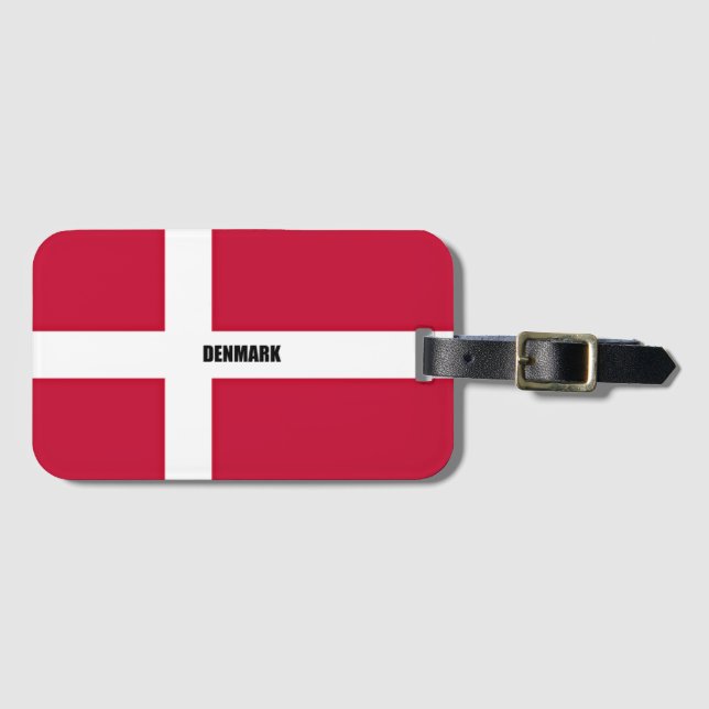 Flag of Denmark, labelled,    Luggage Tag (Front Horizontal)