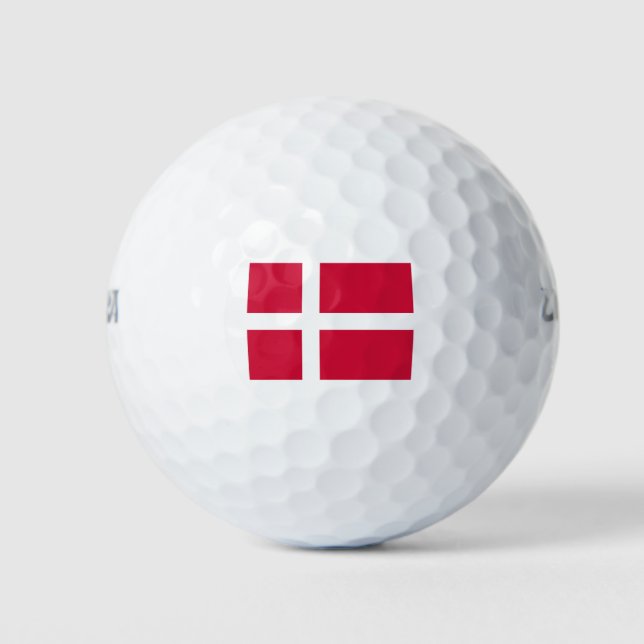 Flag of Denmark or Danish Cloth Golf Balls (Front)