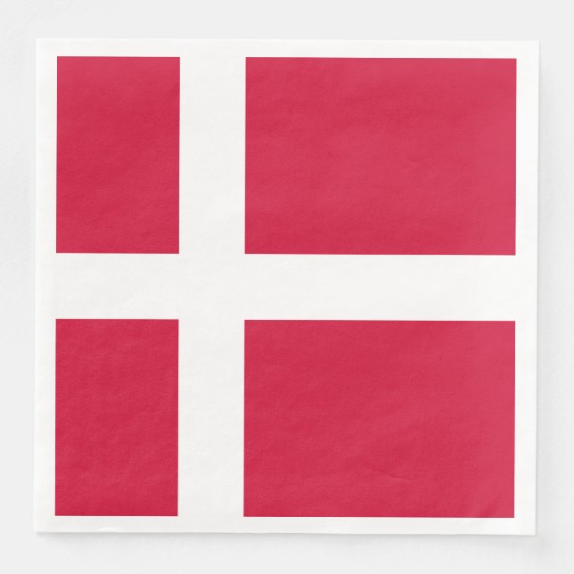 Flag of Denmark or Danish Cloth Napkin (Front)