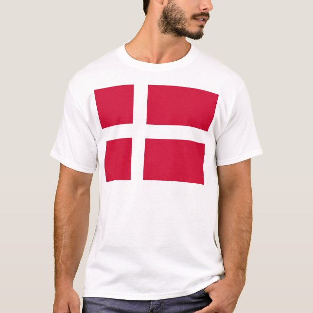 Flag of Denmark or Danish Cloth T-Shirt (Front)